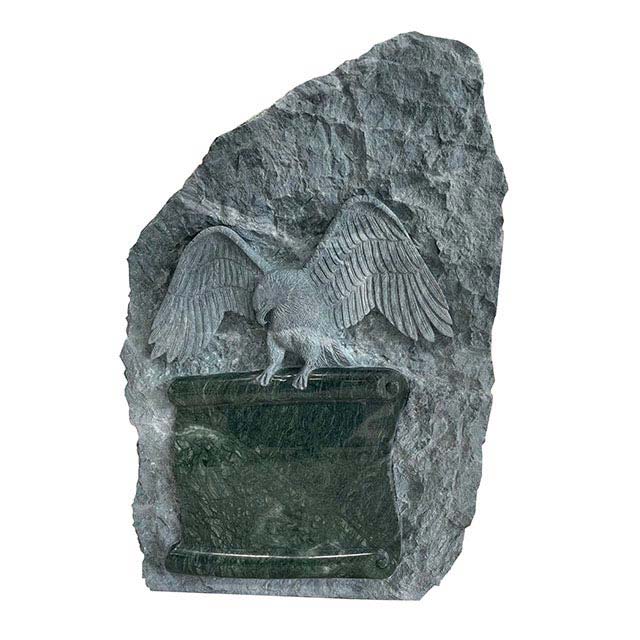 Tropical Green Marble Eagle Carving Animal Memorial Monument